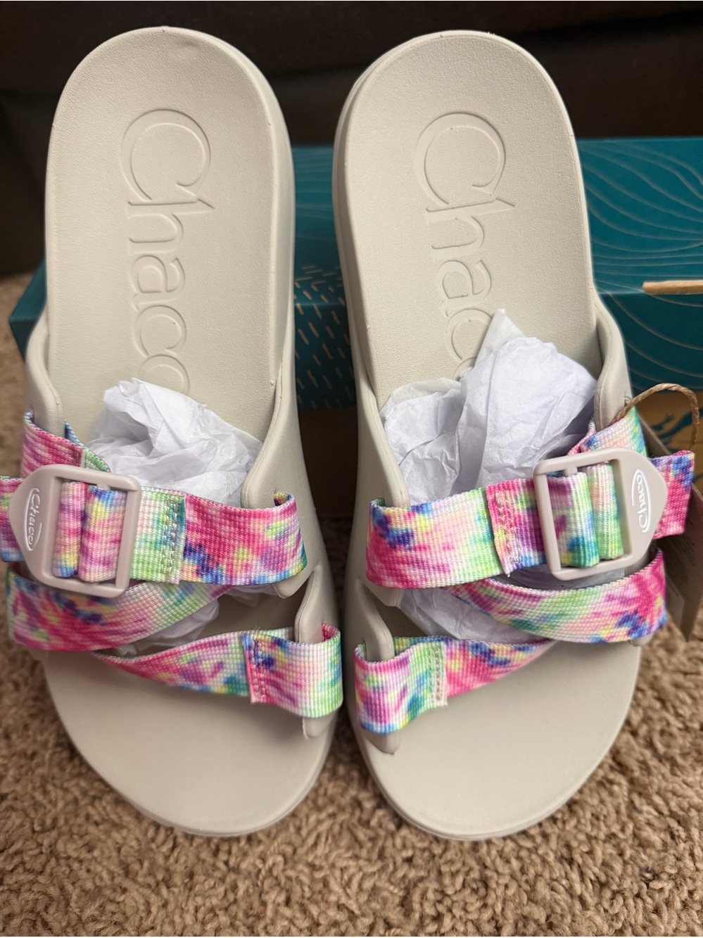 Chaco Chillos Slide Sandals - Women's Light Tie-Dye Size 9